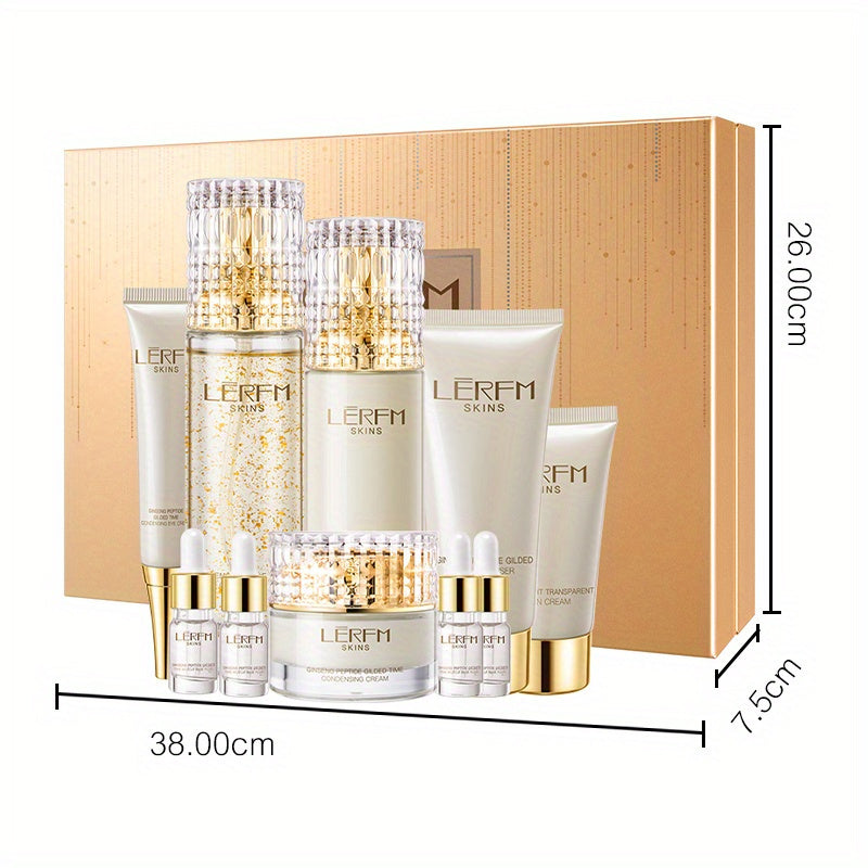Ginseng Peptide Gilded Time Skincare Set Moisturizing & Balancing Light Beige Low Allergy Suitable for All Light Beige Types Birthday Present Holiday Gift,Gift Set for Women