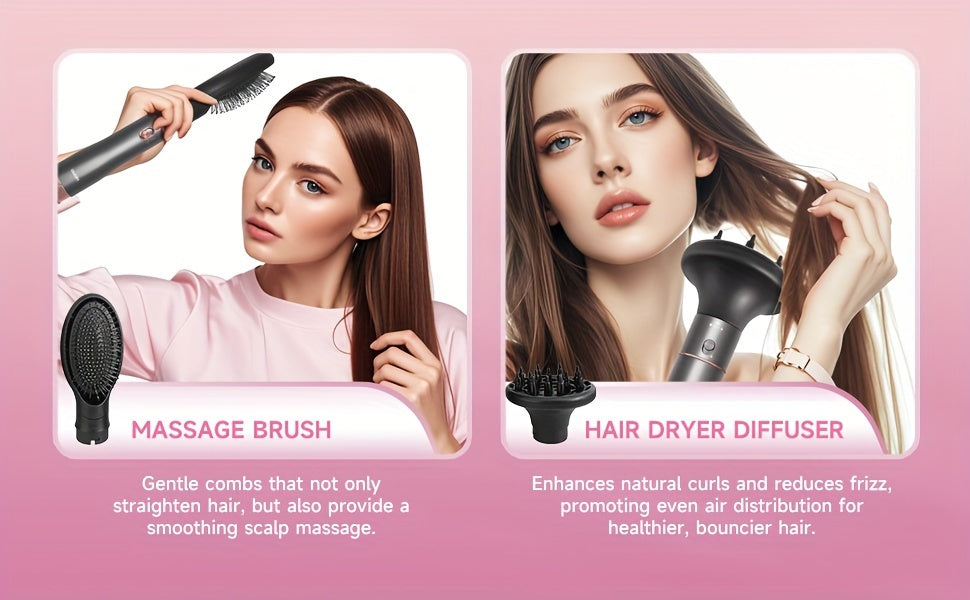 5-in-1 Hot Air Comb Set for Effortless Hair Styling