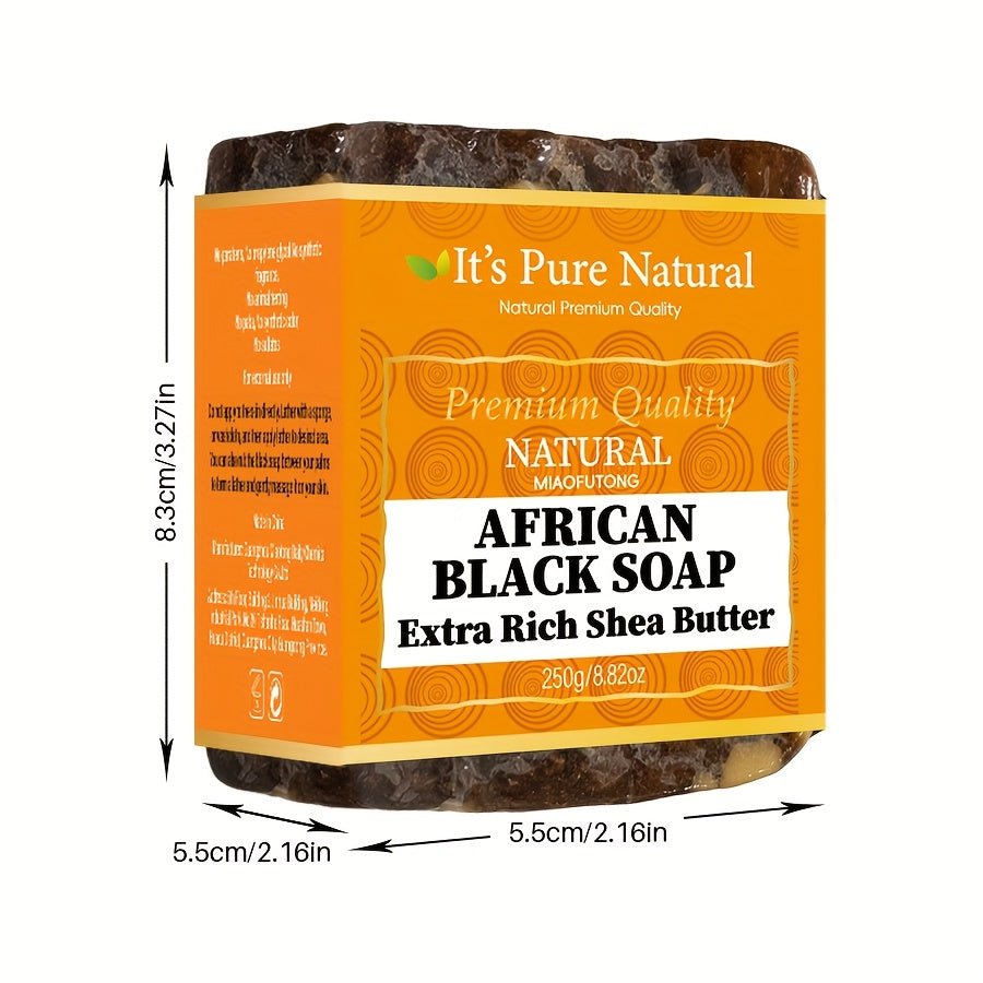 African Black Soap Bar for Cleansing and Moisturizing Skin