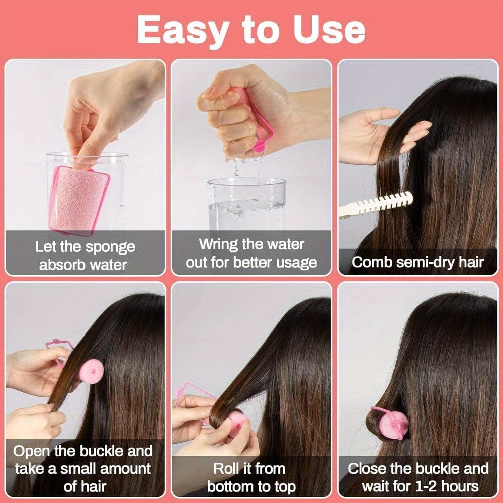 Sponge Hair Rollers Set Foam Sleeping Curlers For Styling