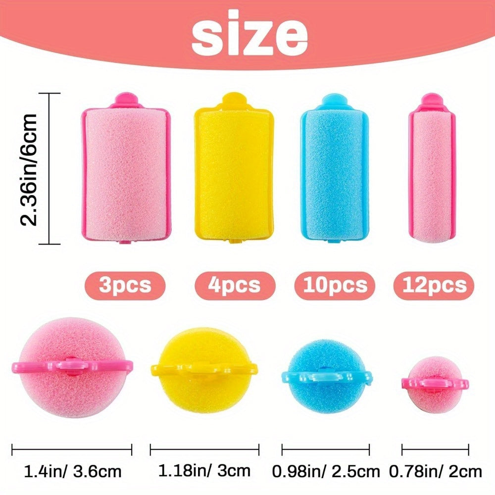 Sponge Hair Rollers Set Foam Sleeping Curlers For Styling