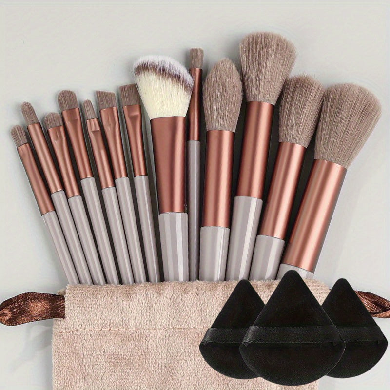 Makeup Brush Set Soft Fluffy Professional Cosmetic Foundation Powder Eyeshadow Kabuki Blending Make Up Brush Beauty Tool Makeup Sponge Storage Bag