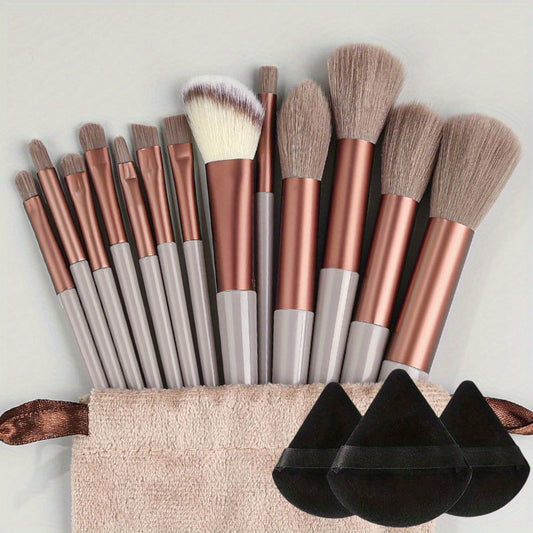 Makeup Brush Set Soft Fluffy Professional Cosmetic Foundation Powder Eyeshadow Kabuki Blending Make Up Brush Beauty Tool Makeup Sponge Storage Bag