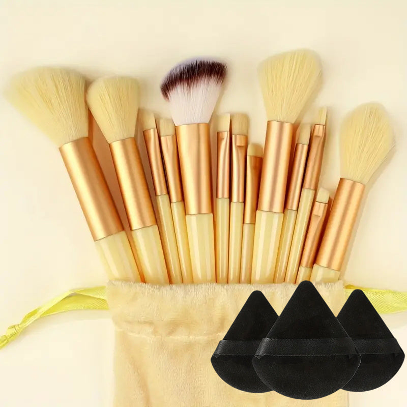 Makeup Brush Set Soft Fluffy Professional Cosmetic Foundation Powder Eyeshadow Kabuki Blending Make Up Brush Beauty Tool Makeup Sponge Storage Bag