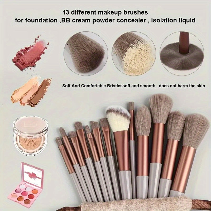 Makeup Brush Set Soft Fluffy Professional Cosmetic Foundation Powder Eyeshadow Kabuki Blending Make Up Brush Beauty Tool Makeup Sponge Storage Bag