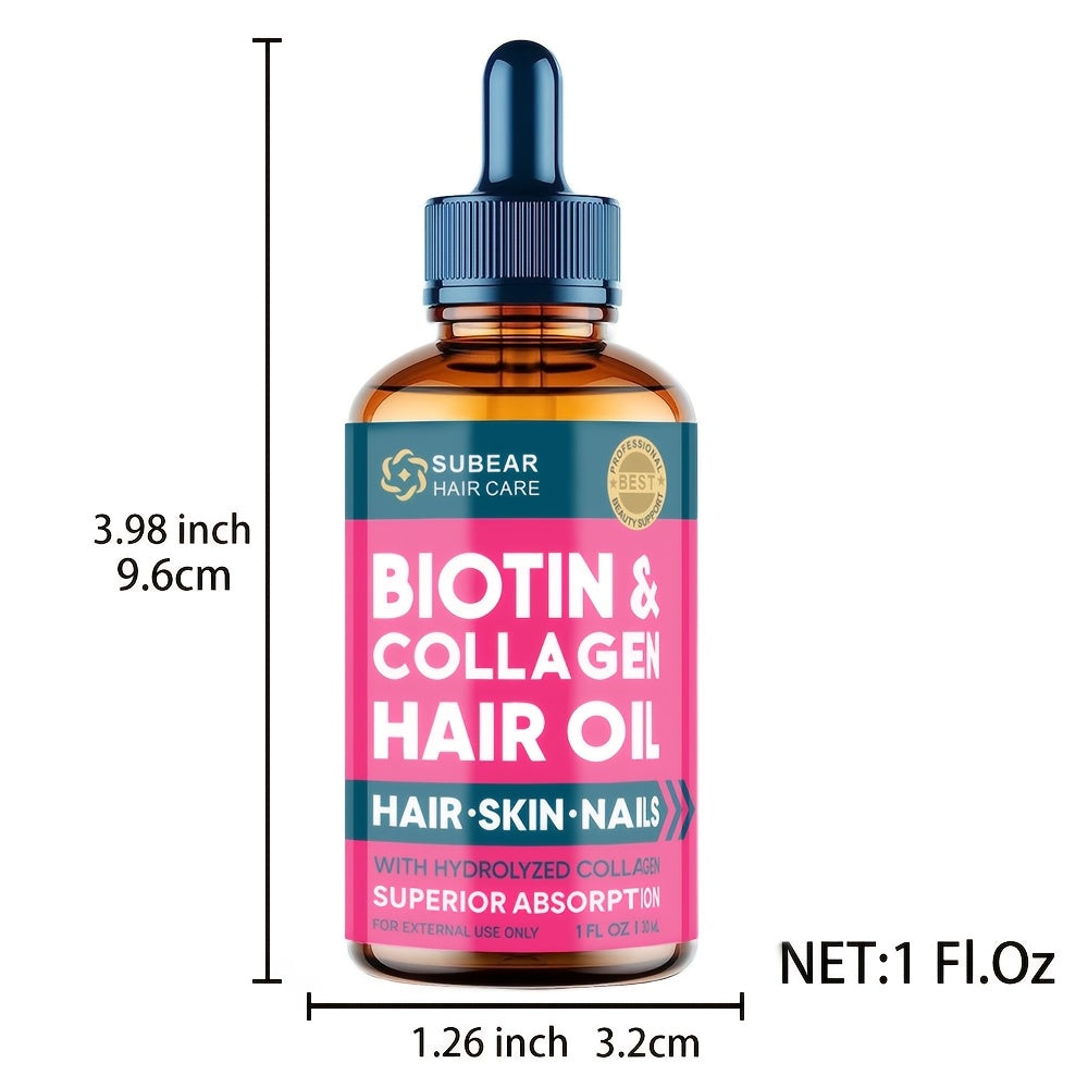 [3pcs Biotin Serum] 3pcs Biotin Hair Serum | Hair Oil for Thin and Damaged Hair, Frizzy Hair, Healthier Scalp for Men & Women | 30ml/1fl.oz
