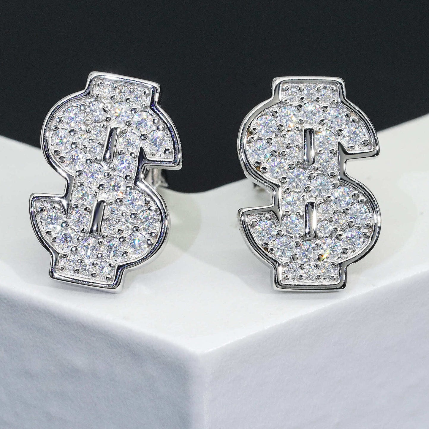 New US Dollars Earrings S925 Silver Hip-hop Jewelry Moissanite Earrings for Men And Women Trendy Personality Birthday Gift Holiday Present