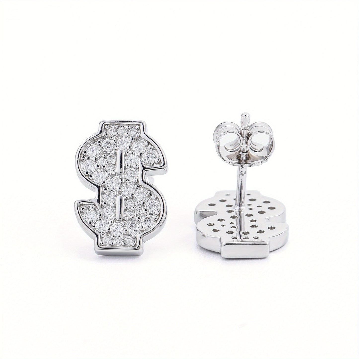 New US Dollars Earrings S925 Silver Hip-hop Jewelry Moissanite Earrings for Men And Women Trendy Personality Birthday Gift Holiday Present