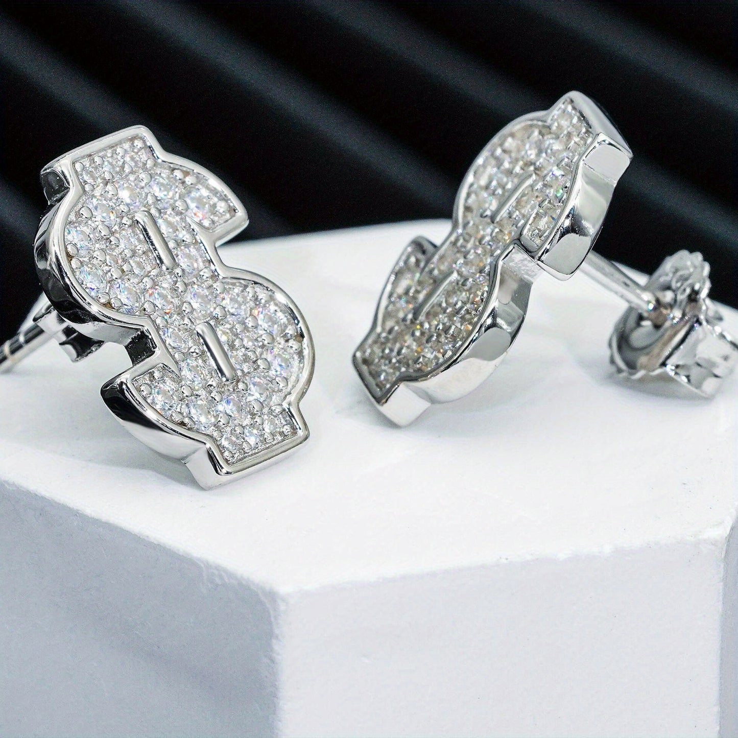 New US Dollars Earrings S925 Silver Hip-hop Jewelry Moissanite Earrings for Men And Women Trendy Personality Birthday Gift Holiday Present