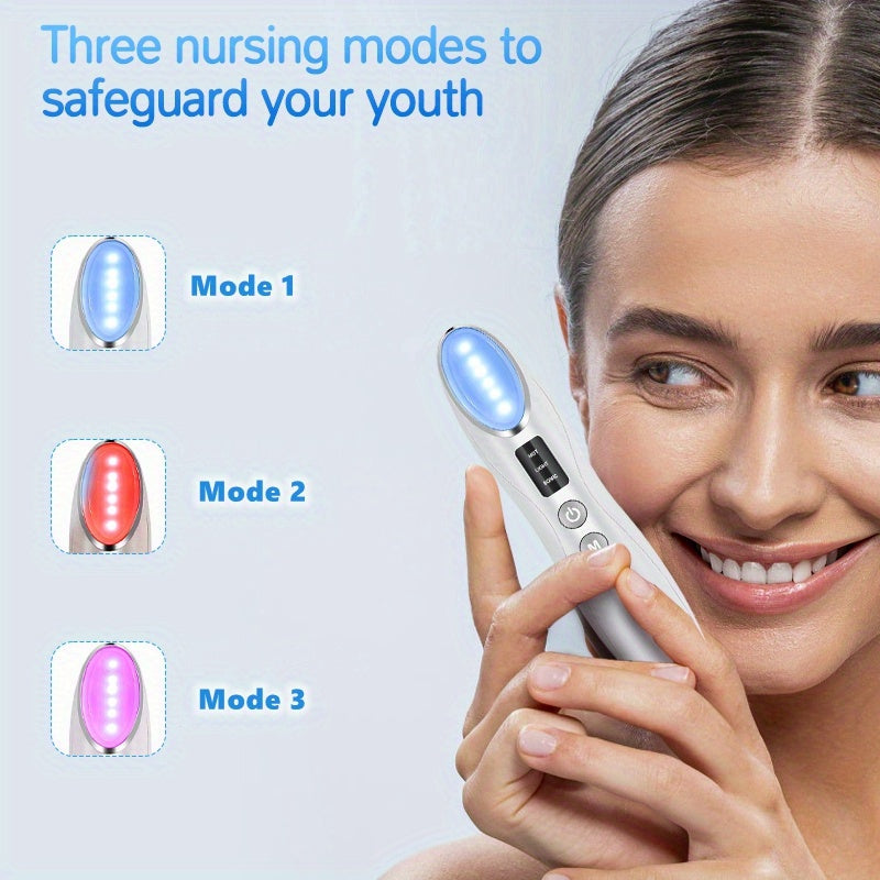 Rechargeable Heated Vibration Eye Massager Wand for Skin Care