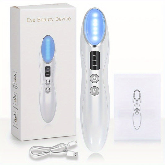 Rechargeable Heated Vibration Eye Massager Wand for Skin Care