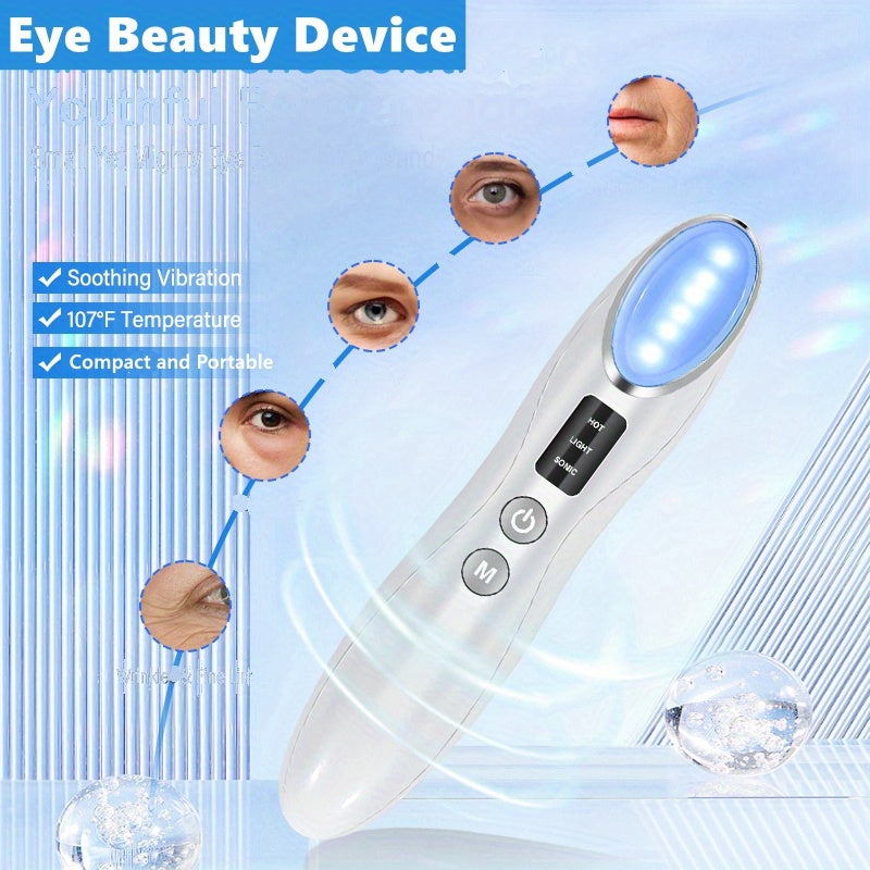 Rechargeable Heated Vibration Eye Massager Wand for Skin Care