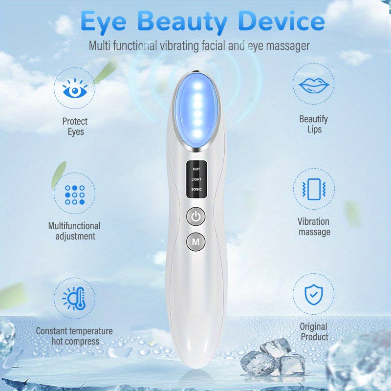 Rechargeable Heated Vibration Eye Massager Wand for Skin Care