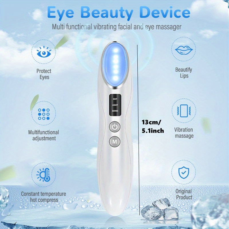 Rechargeable Heated Vibration Eye Massager Wand for Skin Care