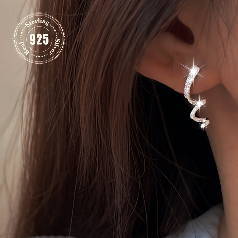 Sterling Silver Hypoallergenic Chic 925 Star Tassel Dangle Earrings - Sparkling Zirconia, Novelty Earrings, Cute Style, Perfect for Everyday & Party Wear, Vacation Style