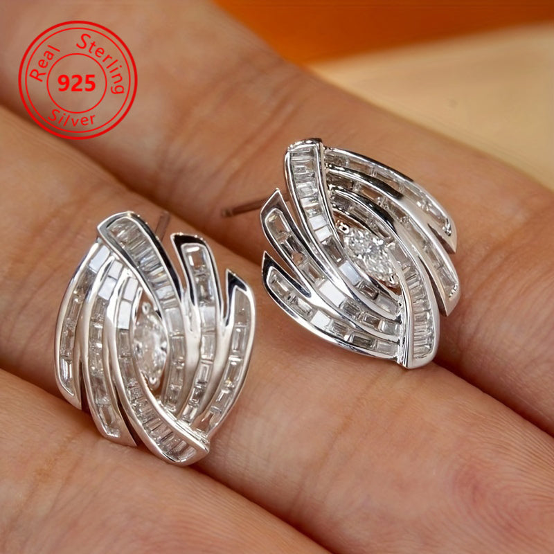 1 pair of elegant S925 sterling silver earrings - nickel free - hypoallergenic - simple chic, perfect for banquets and engagements - ideal for everyday wear and August birthday stone gifts