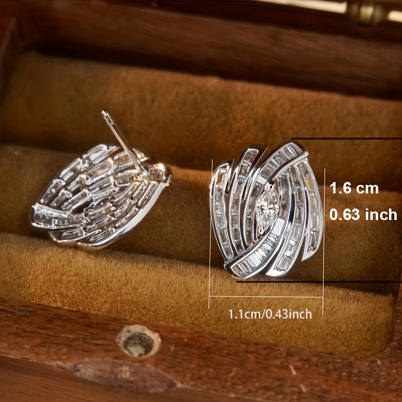 1 pair of elegant S925 sterling silver earrings - nickel free - hypoallergenic - simple chic, perfect for banquets and engagements - ideal for everyday wear and August birthday stone gifts