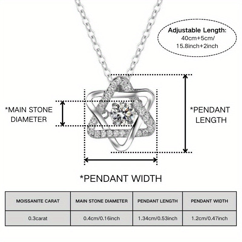 Shavano Moissanite Star of David Pendant Necklace 18K Plated