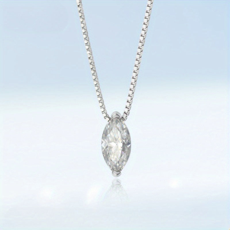 Marquise Moissanite Pendant Necklace 18K Gold Plated