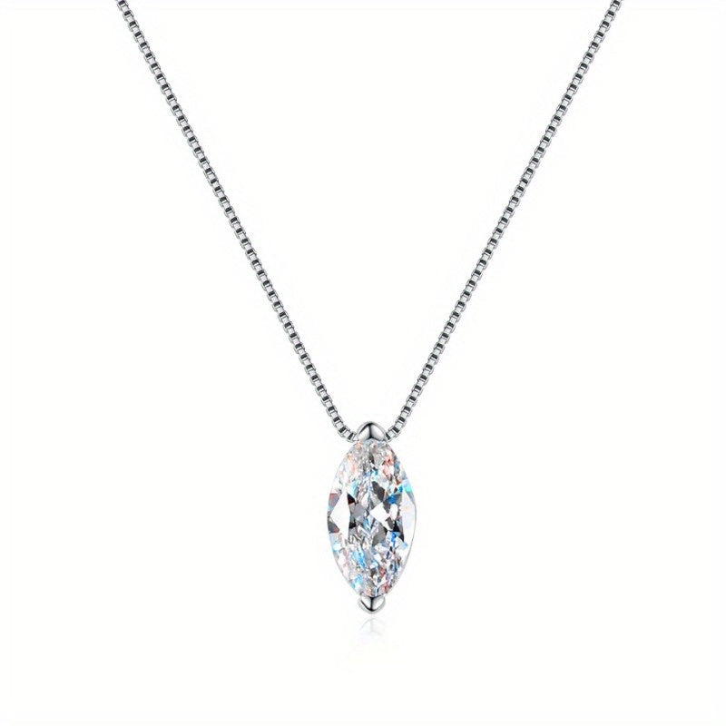 Marquise Moissanite Pendant Necklace 18K Gold Plated