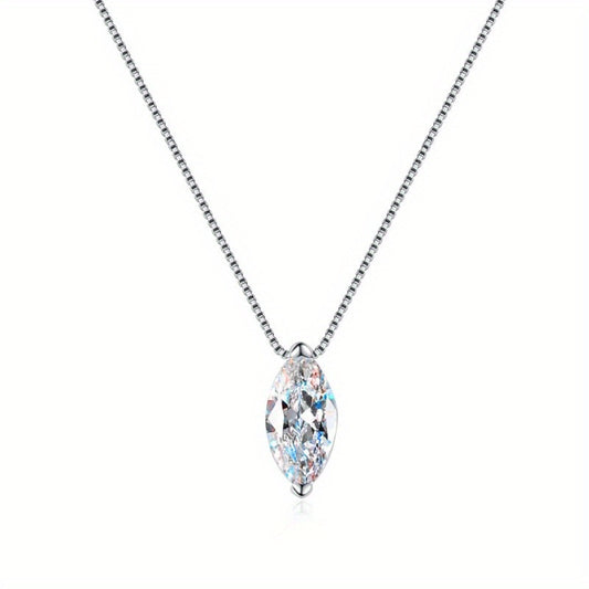 Marquise Moissanite Pendant Necklace 18K Gold Plated