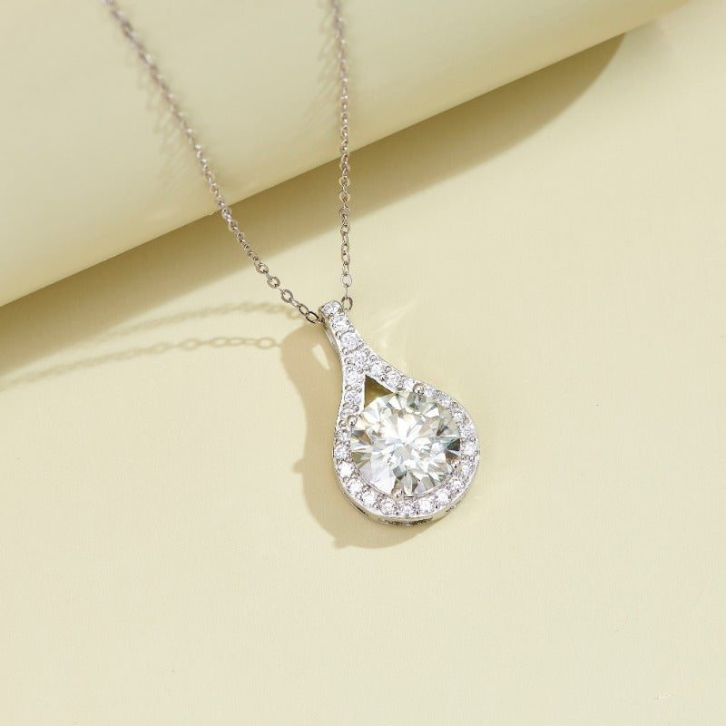 Shavano Moissanite Pendant Necklace 18K Gold Plated