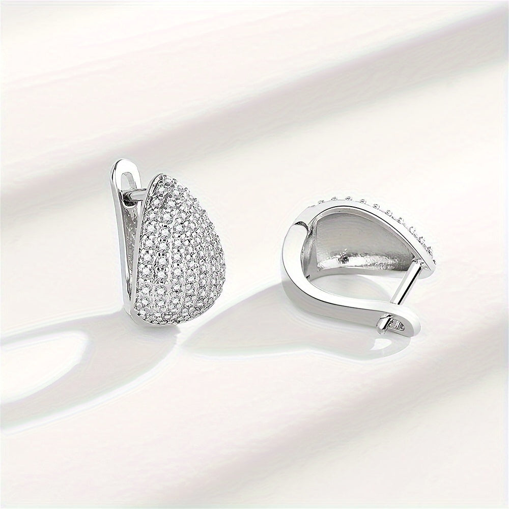 Moissanite Water Drop Earrings in Sterling Silver for Couples