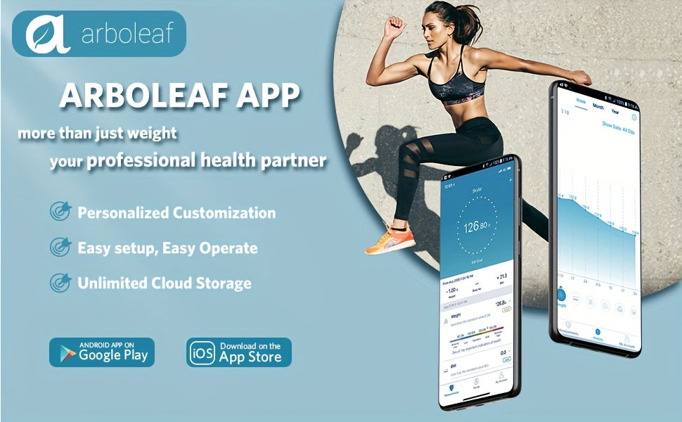 Arboleaf Smart Body Fat Scale - Advanced Weight & BMI Analysis With Wi-Fi Sync, 14 Essential Metrics, Unlimited Users & Data Storage, Professional Health Tracker For Home Gym
