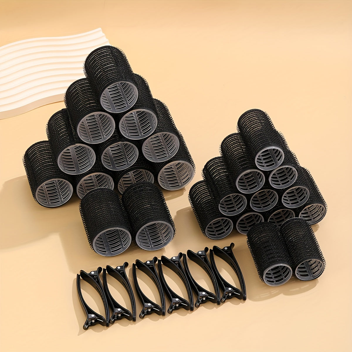 Self-Gripping Roller Kit With 24 Rollers And 12 Clips
