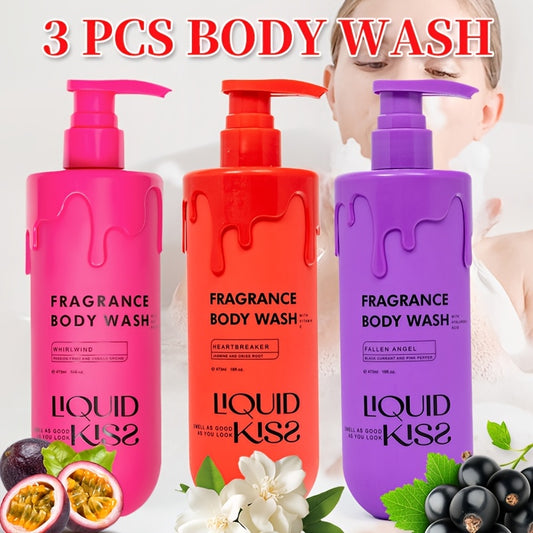 1/3pcs 16fl. Oz. Body Wash Set - Black Currant & Pink Pepper, Jasmine & Orris Root, Passion Fruit & Vanilla Orchid Scents - Hydrating & Smoothing for All Skin Types, Alcohol-Free with Coconut Oil