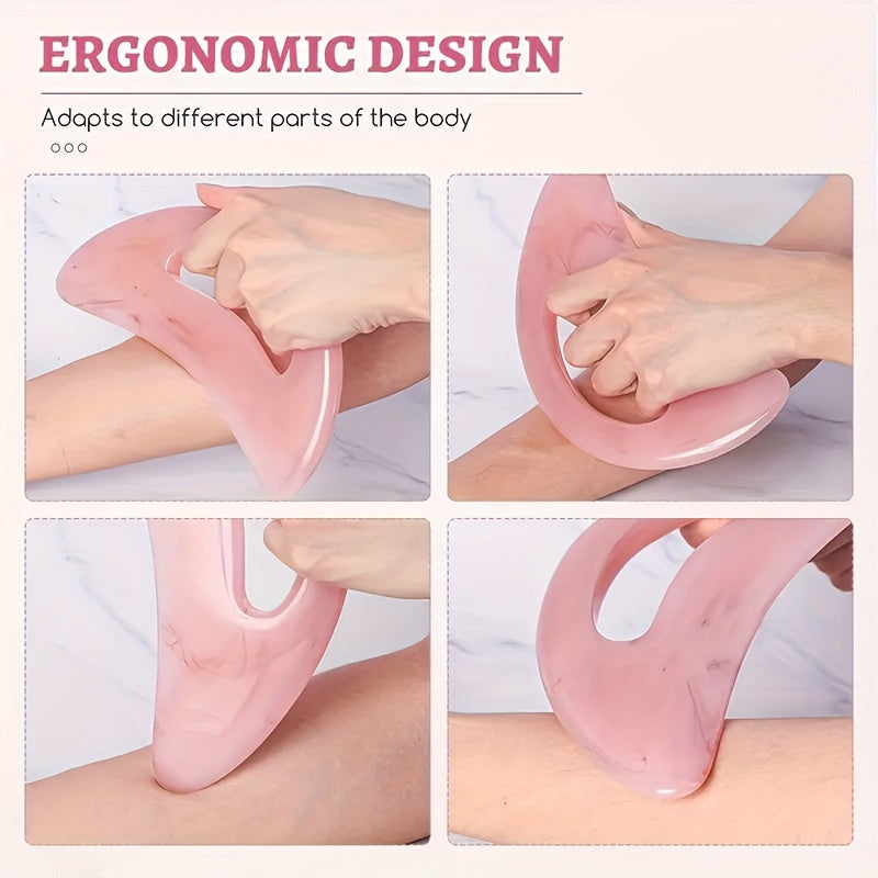4 Pieces Gua Sha Massage Tool With Handle, Large Resin Gua Sha Gua Sha Tool, Used For Neck, Face And Leg Massage