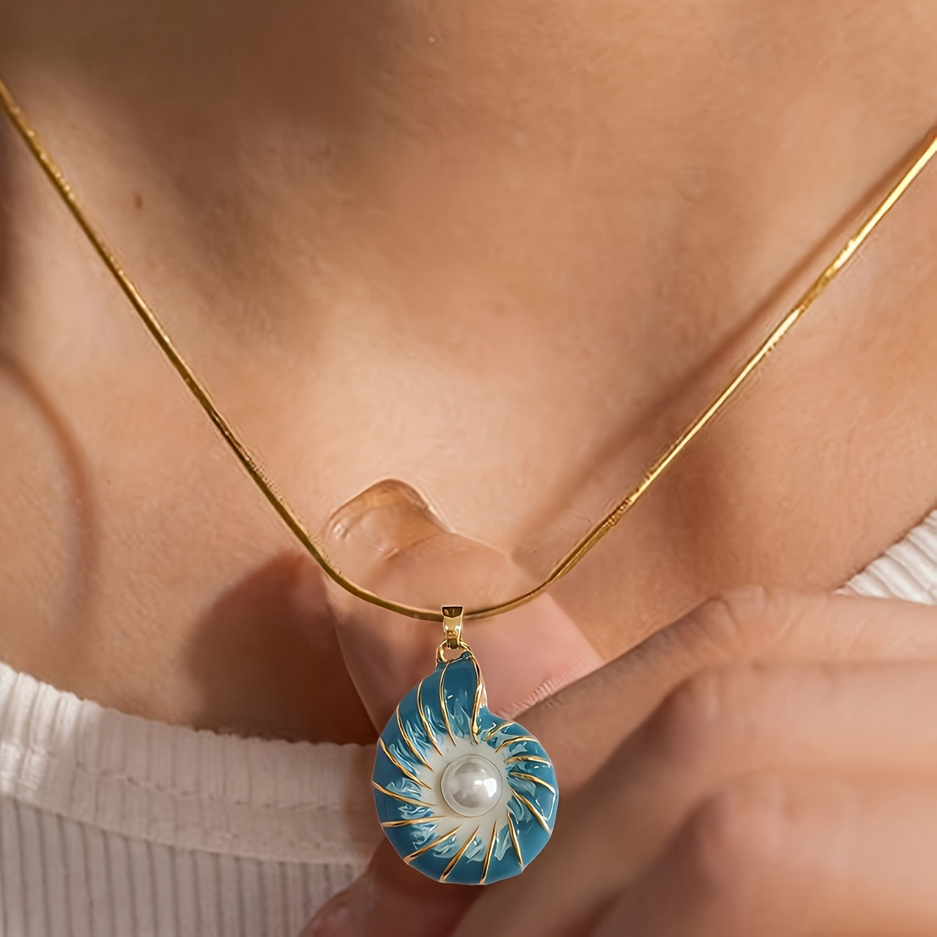 Ocean Shell Pendant Necklace Bohemian Style Jewelry