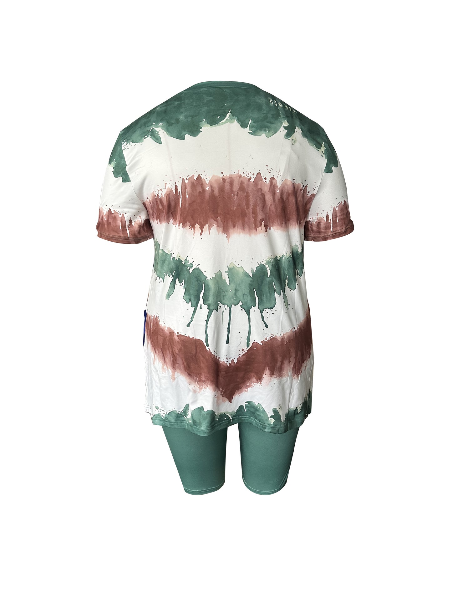 Women’s Casual Color Block Two Piece Outfit with Side Slit