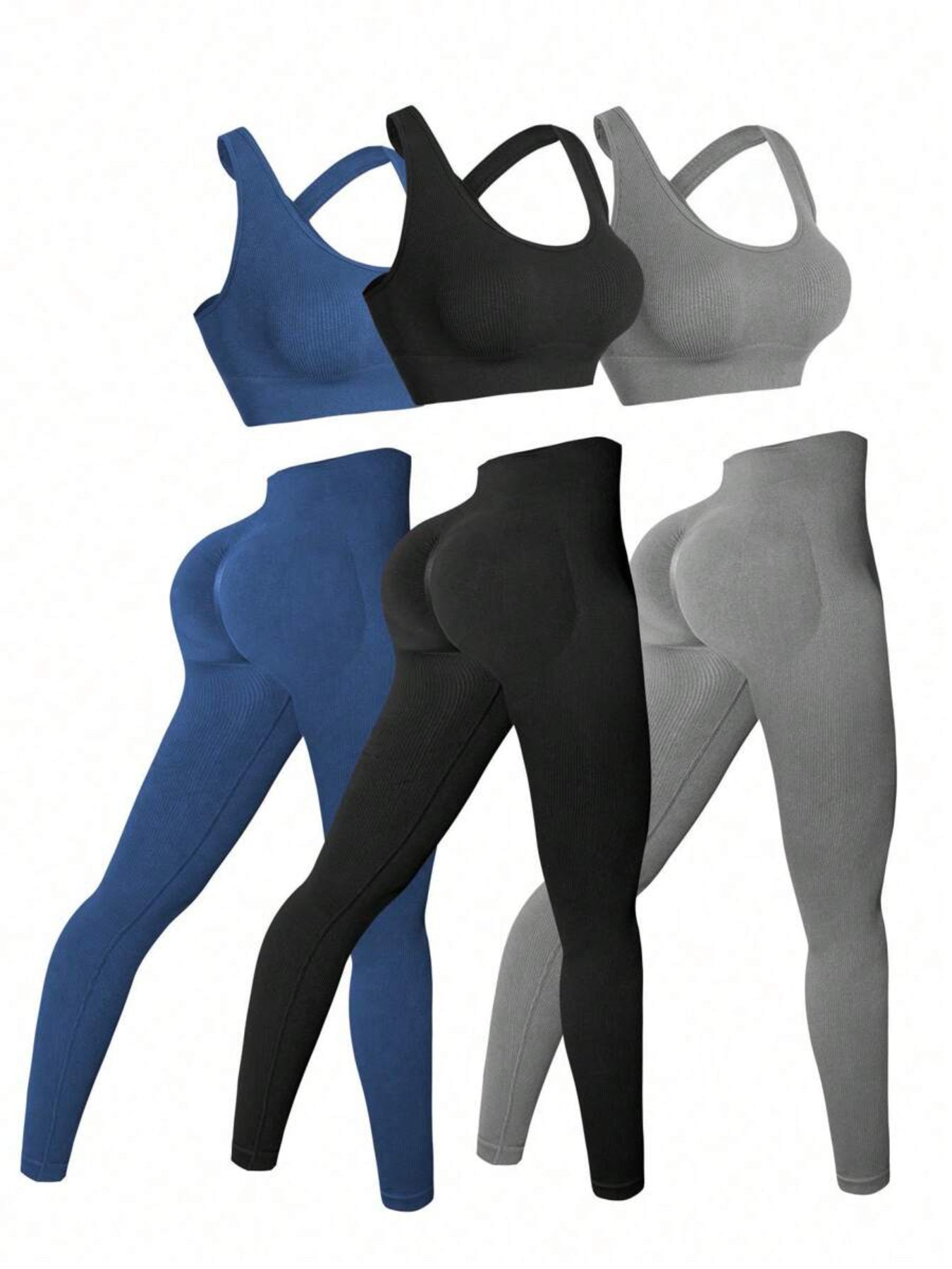 Three Seamless Women's High-Stretch Activewear Sets for Ultimate Comfort