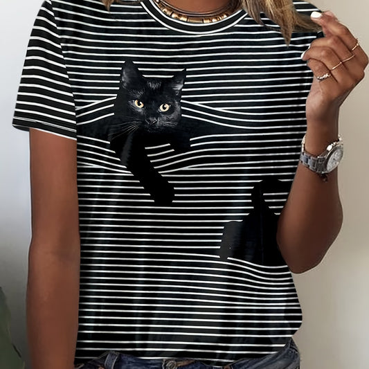 Fashionable Animal Pattern Women'S Short-sleeved T-shirt, New Summer Style, Hot-selling In Europe And America.