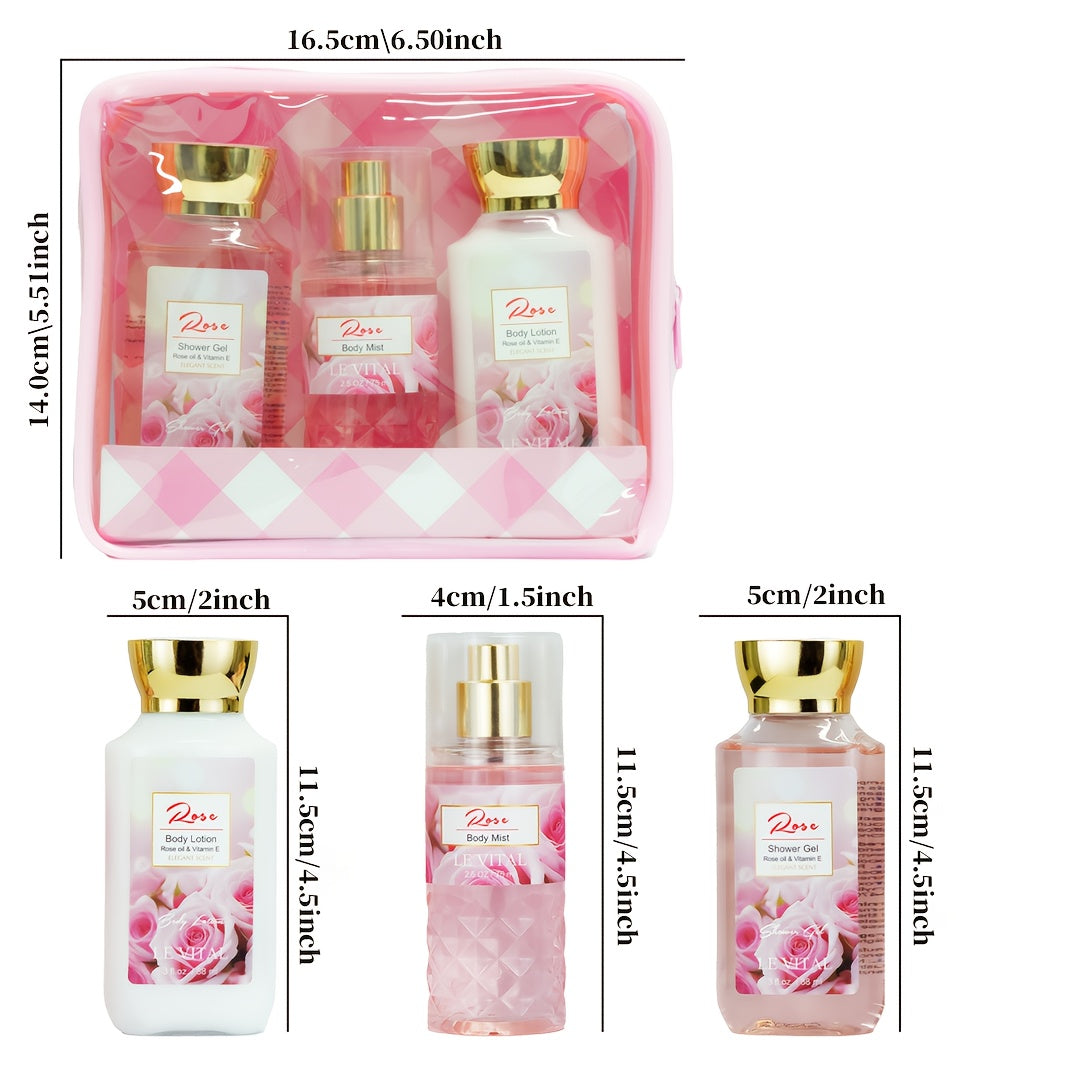 6- Combo Body Care Christmas Gift Set - Includes Shower Gel/Body Lotion/Body Mist, Floral Fragrance Collection: 12-Hour Long-Lasting Scent & Moisturizing, Two Sets Of Six Bottles, The Ideal Christmas Fragrance Gift Set for Mo