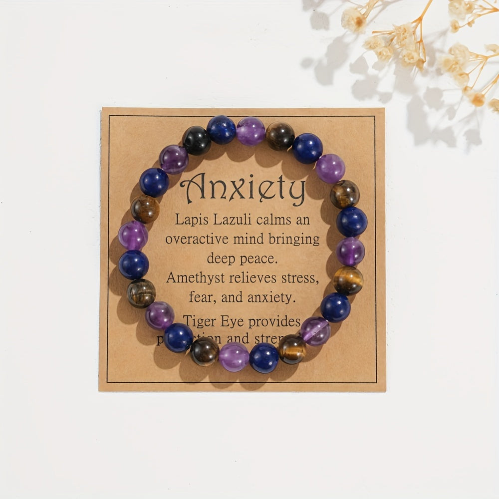 Gemstone Bracelet and Amethyst Butterfly Pendant Necklace Jewelry Set