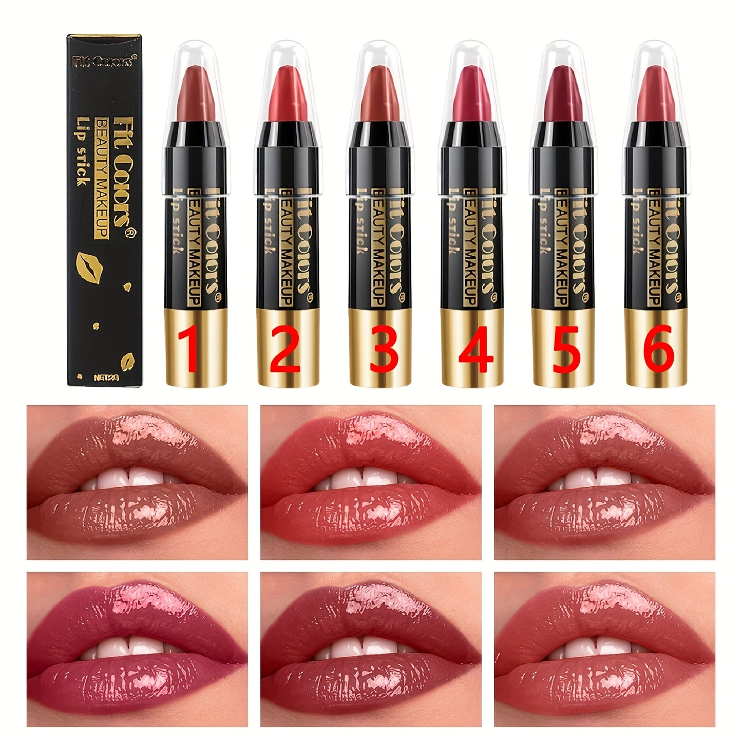 6pcs Crayon Matte Lipstick Set Nude Smooth Lip Stick Waterproof Long Lasting Lipstick Velvet Professional Lip Crayon Matte Lip Gloss Stain Makeup Set Valentine'S Day Gift