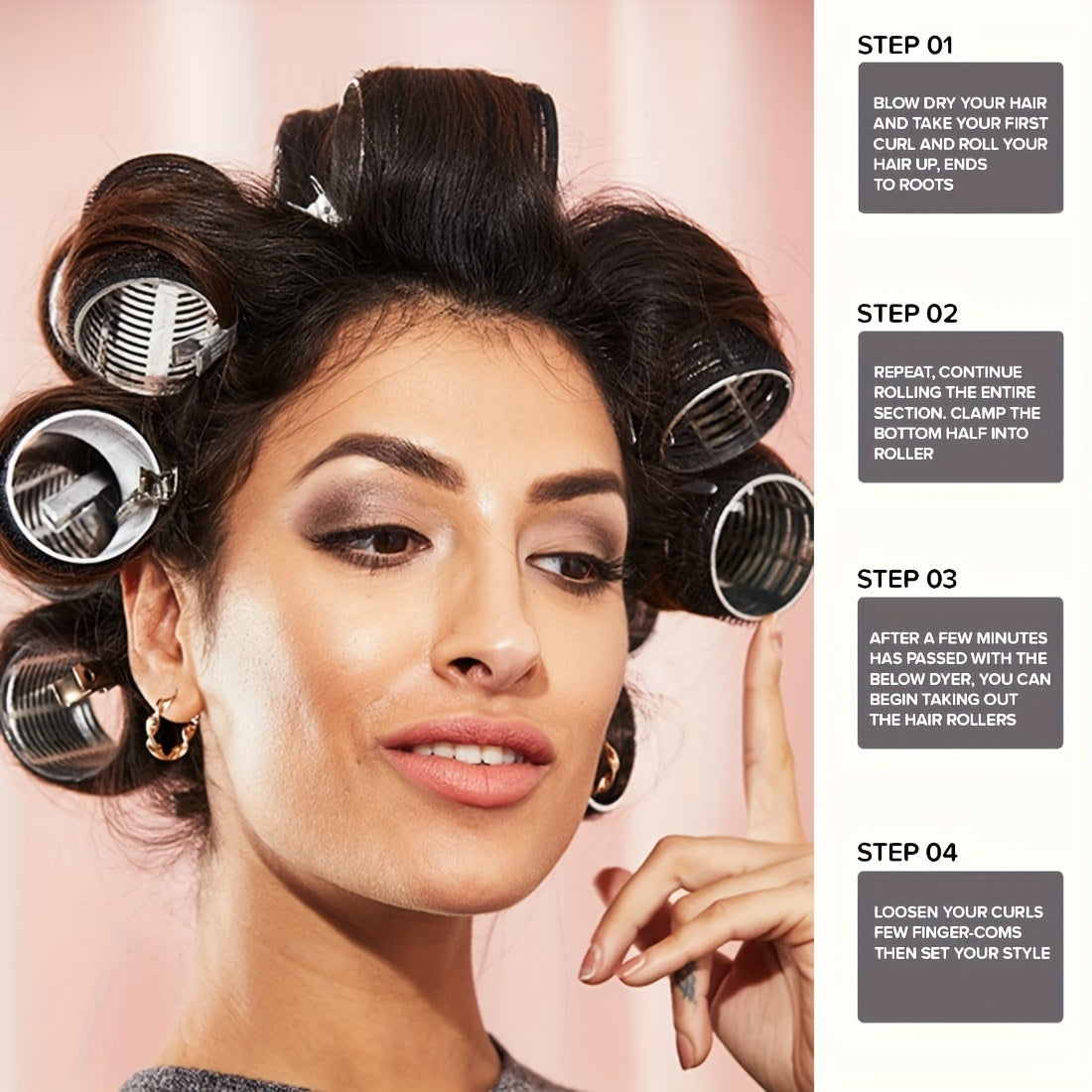 Self-Gripping Roller Kit With 24 Rollers And 12 Clips