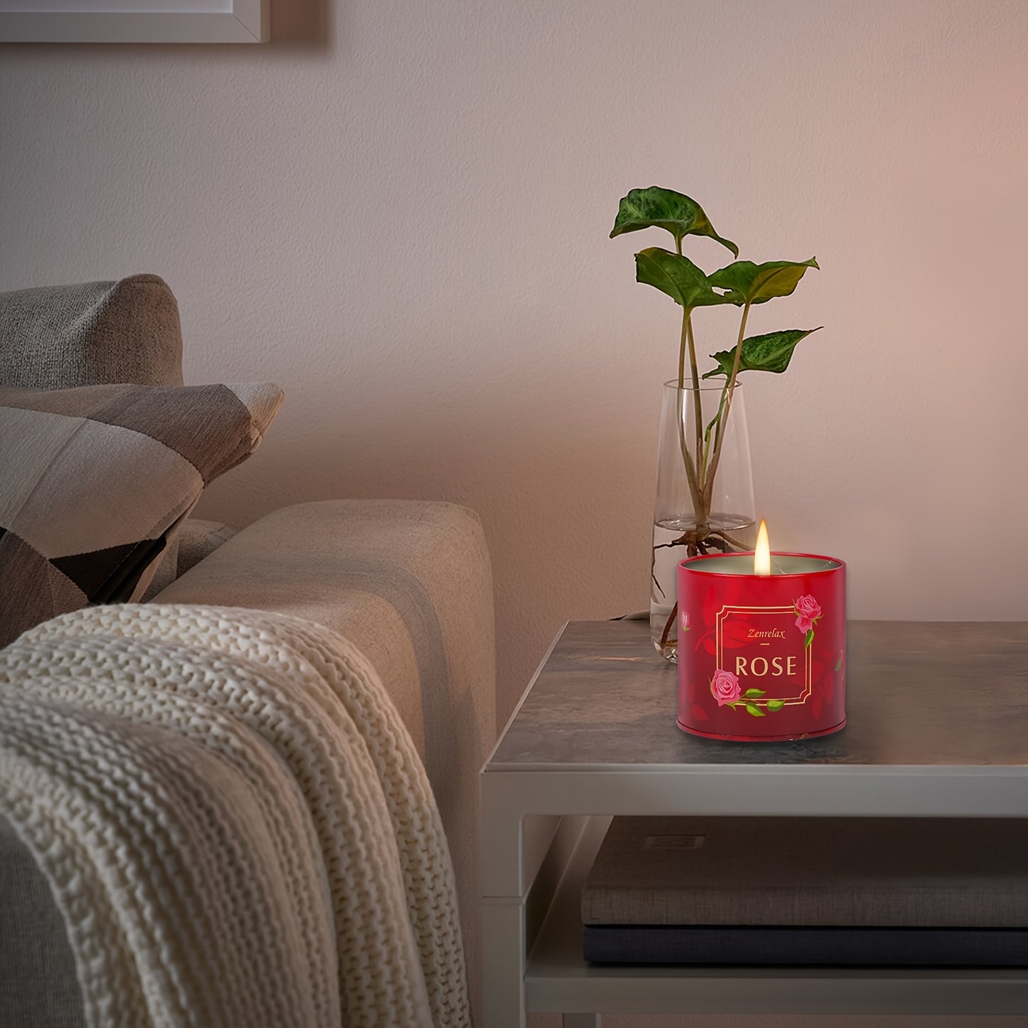 30oz Scented Candle Set for Women - Rose, Sandalwood, Cinnamon, Apple & Lavender Fragrances in Metal Jar - Perfect Christmas, Valentine's Day & Birthday Gift Seasonal Holiday Decorations