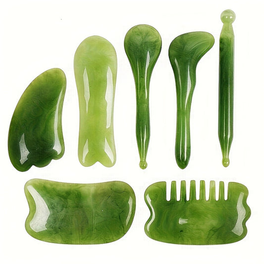 Gua Sha Facial Massage Set Jade Rose Quartz Tools Bag