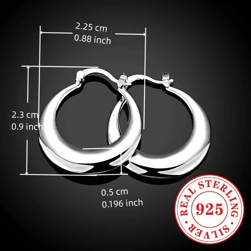 Exquisite 925 Pure Silver Earrings - Hypoallergenic, Elegant, Sexy Accessories with Durable 925, Perfect for Women, Ramadan Holidays, and All Seasons, Suitable for Sensitive Skin
