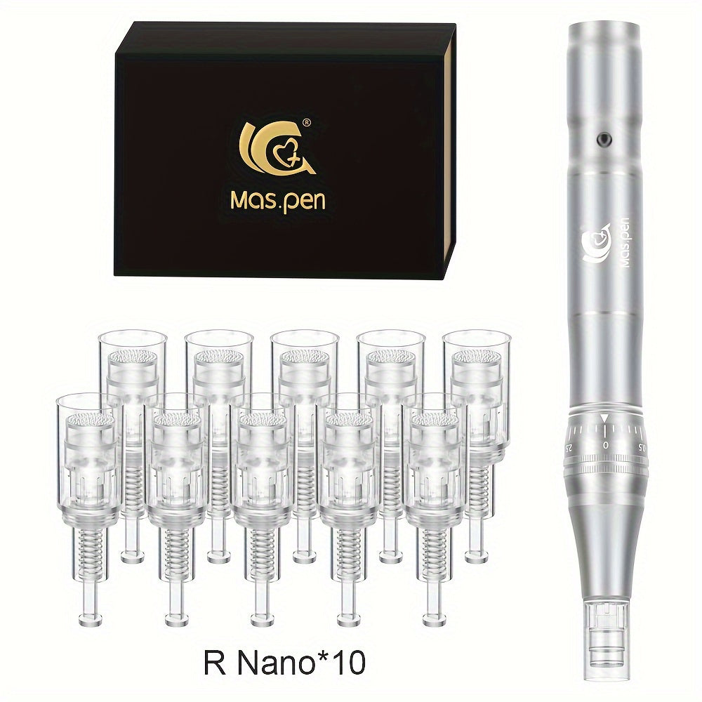 Wireless Charging Model Electric Derma pen & R-Nano Massage Heads