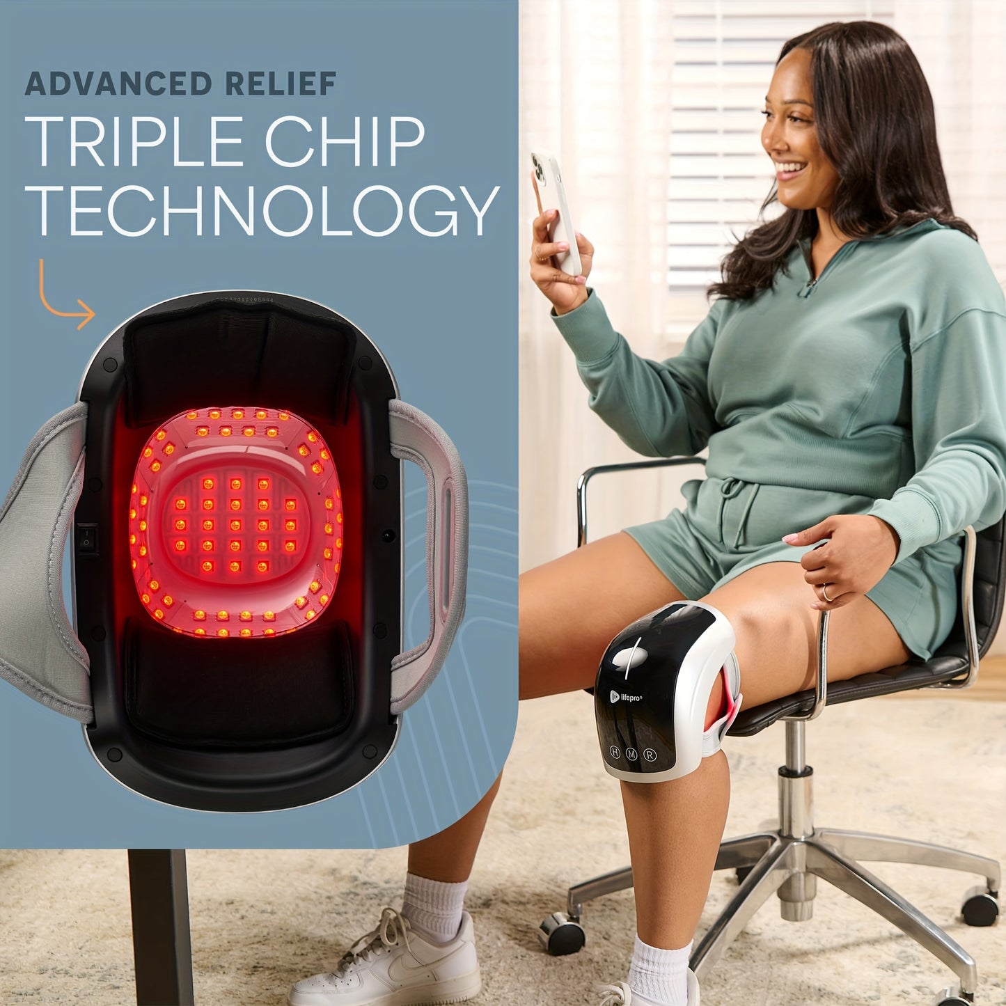 Red Light Relax Brace - Portable Device for, Stiffness, And - Ideal Massager for Athletes And Active Lifestyles