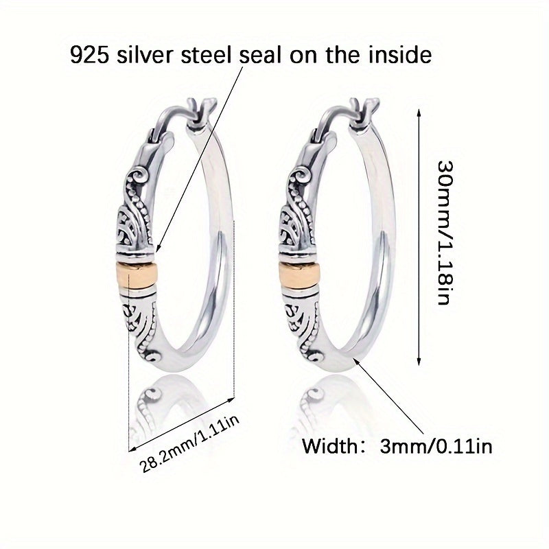 Sterling Silver Bali-Style Hoop Earrings for Elegant Women