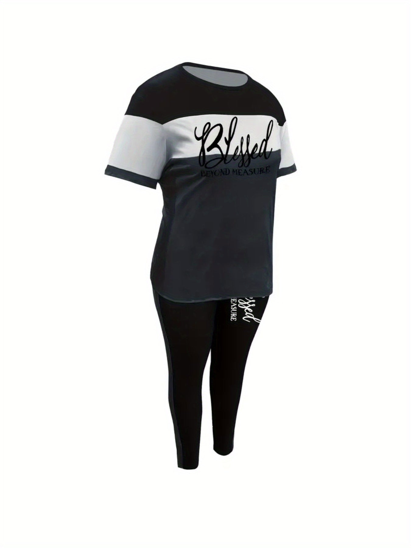 Womens Two Piece Set Blessed Pattern T Shirt And Pants