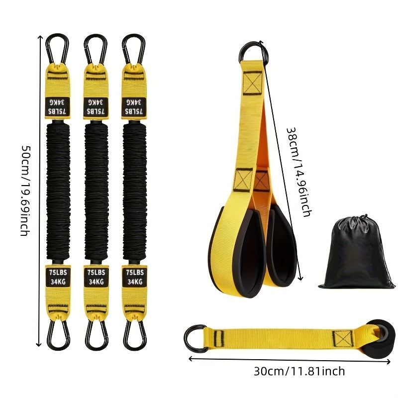 Heavy-Duty Latex Resistance Bands Set 75-225 Lbs Adjustable