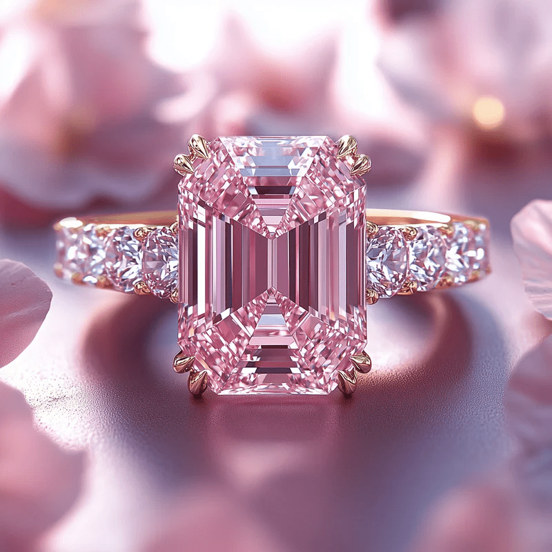 S925 Pink Cubic Moissanite Ladies Engagement Ring, Luxurious Promise and Anniversary Gifts, Sparkling Gemstones, Ideal for Proposals, Valentine's Day and Weddings