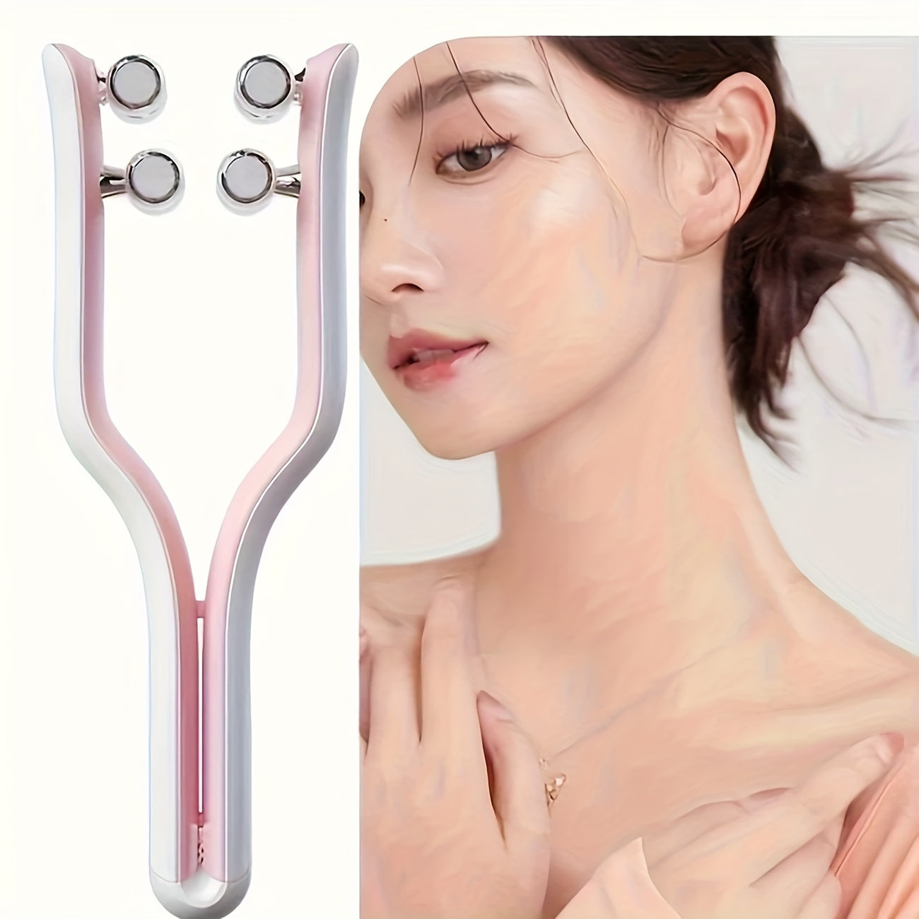 Cooling Rechargeable Facial Massager With Four Rollers