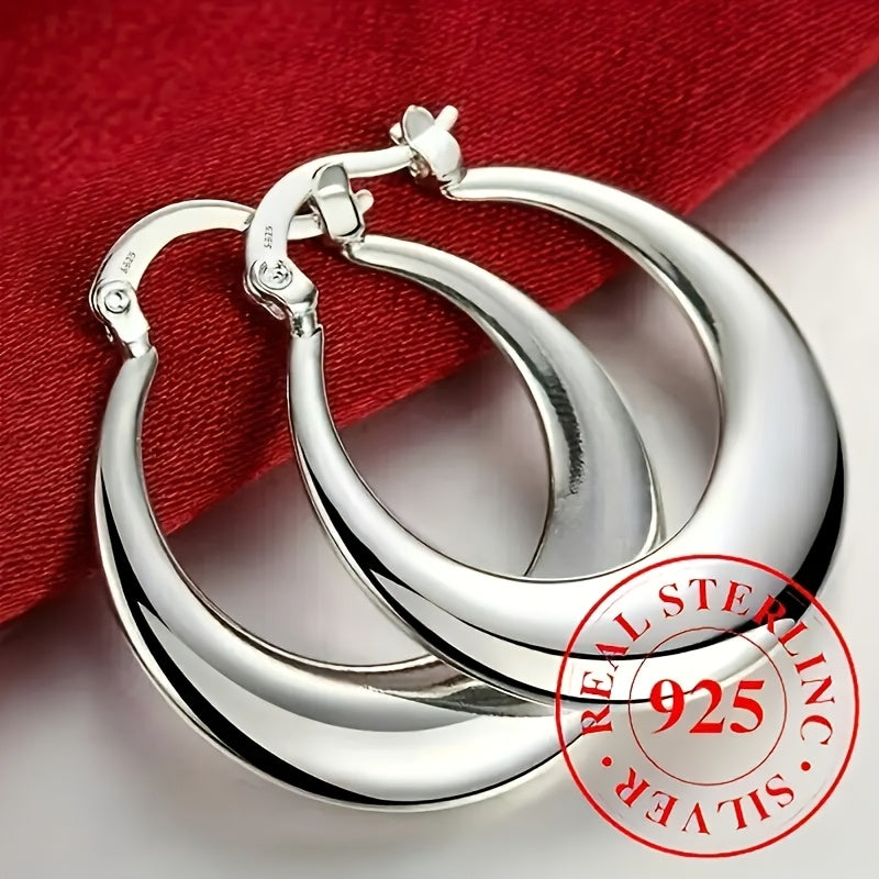 Exquisite 925 Pure Silver Earrings - Hypoallergenic, Elegant, Sexy Accessories with Durable 925, Perfect for Women, Ramadan Holidays, and All Seasons, Suitable for Sensitive Skin